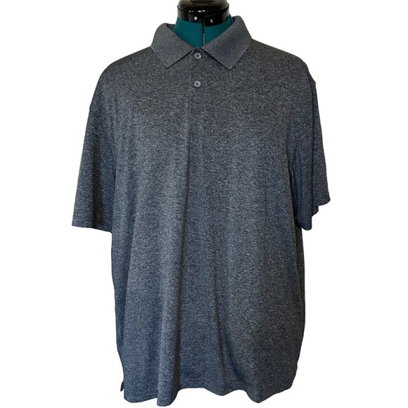 Men's HAGGAR Clothing Co. Dark Gray Polo Golf Shirt 100% Polyester Size Large - Picture 1 of 16